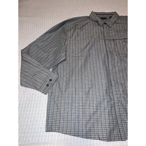 REI Mens Blue Gray Window Pane Print Long Sleeve Button Down Shirt Sz XXL UPF 50 - Picture 4 of 11